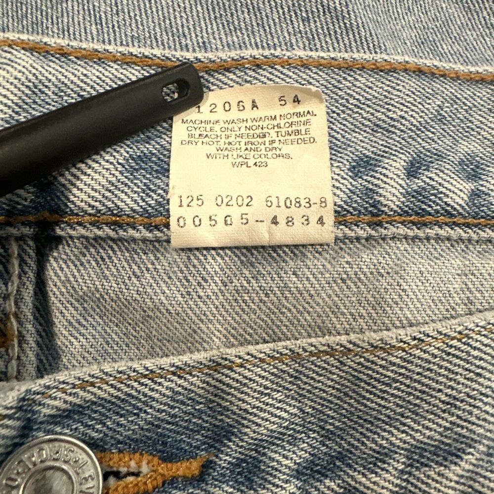 Levis 505 Jeans Men Size 42X30 (40x33) Denim Regular Fit Straight Leg Vintage - Picture 5 of 5